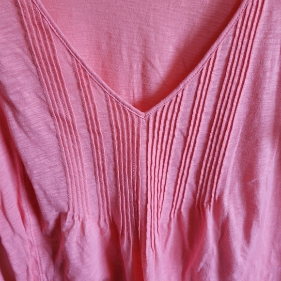 J. Crew Long Sleeve V Neck Lightweight Semi Sheer Pink Peach Medium - Picture 2 of 7
